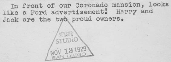 Harry & Jack, Coronado, Caption, Ca. 1928-30 (Source: Barnes)